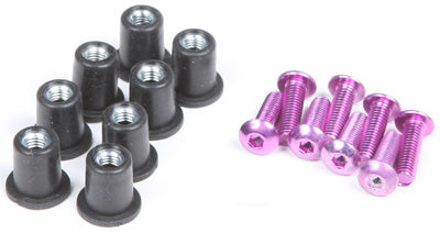 PUIG WINDSCREEN SCREW KIT WELL NUT (PURPLE) PART# 0957L NEW