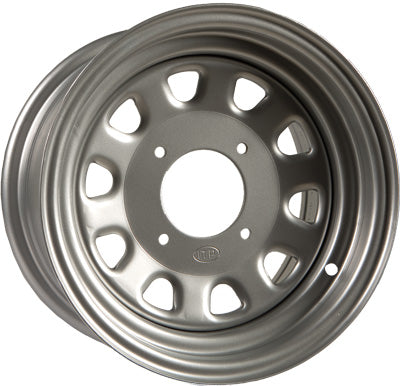 ITP Wheels 12 X 7 4/115 5+2 BLACK DELTA FRONT # 1225564014 NEW