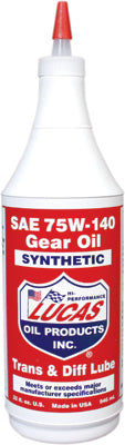 LUCAS SYNTHETIC GEAR OIL 75W-140 QT PART# 10121