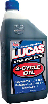 LUCAS SEMI-SYNTHETIC 2-CYCLE OIL QT 10110