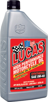 LUCAS SYNTHETIC HIGH PERFORMANCE OIL 0W-40 32OZ PART# 10718