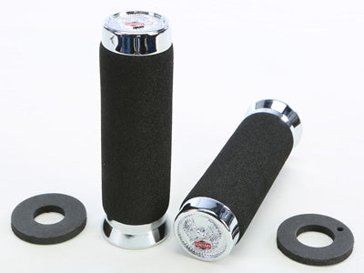 EMGO ROADHAWK FOAM GRIPS 1"X5.9" CHROME PART# 42-90964