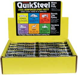 QUIK STEEL STEEL REINFORCED EPOXY PUTTY C OUNTER BOX 12/PK PART# 6002TRI-12