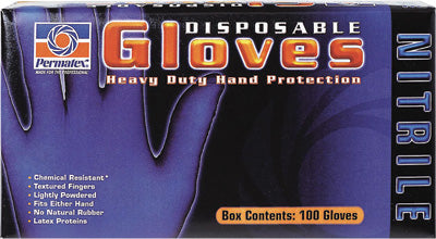 PERMATEX NITRILE DISPOSABLE GLOVES X 10 0/PK PART# 8186