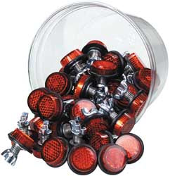 CHRIS PRODUCTS MINI-REFLECTORS RED 40/PK PART# CH40R NEW