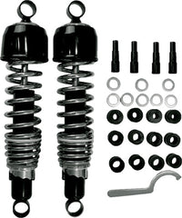 EMGO CLASSIC SHOCKS W/EYELET MOUNT BLACK/CHROME 325 MM PART# 17-05572 NEW