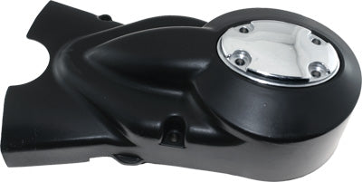 OUTSIDE STATOR/CHAIN COVER BLACK W/CHROME PART# 22-0001 NEW