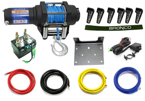 SPI-SPORT PART AC-12018-3 BRONCO 2500 LB WINCH W SYNTHETIC ROPE