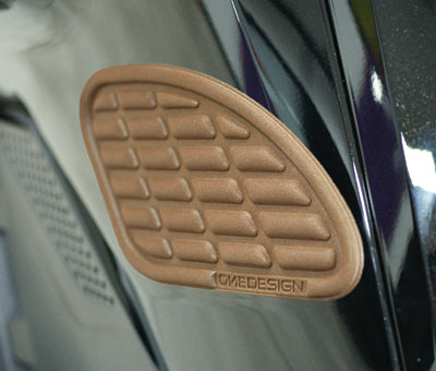 ONE EMBLEMS Soft Touch Leather L&R Brown Tankpad PART NUMBER BUMPS15P