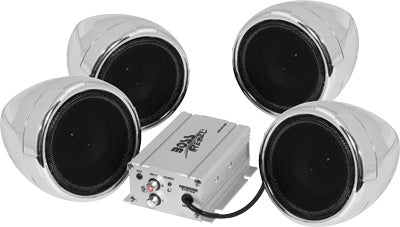 BOSS AUDIO 1000W 4-SPEAKER BLUETOOTH SOUND SYSTEM CHROME PART# MC470B