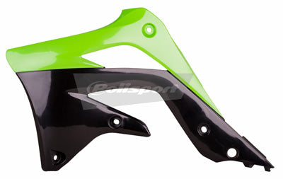 POLISPORT RADIATOR SCOOPS GRN/BLK KX450F 12 PART# 8415900001 NEW