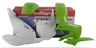 POLISPORT KIT KX65 2000-13 GREEN/WHITE PART# 90162 NEW