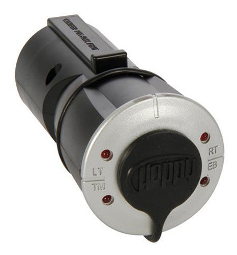 HOPKINS 47525 TRAILER ADAPTER 7 WAY BLADE TO6 ROUND W CIRCUIT TESTER