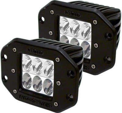 RIGID D2 DRIVING FM H/L LIGHT W/WHITE LEDS (PAIR) PART# 51231H