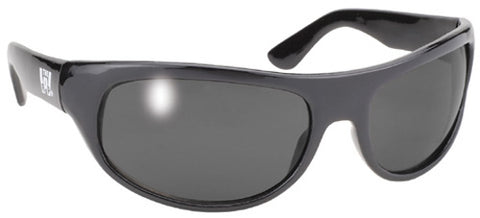 PACIFIC COAST 207 WRAP SUNGLASSES BLACK FRAME SMOKE LENS