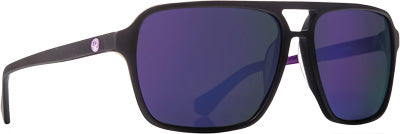 DRAGON PASSPORT SUNGLASSES MATTE BLACK W/PURPLE ION LENS 2.63E+11