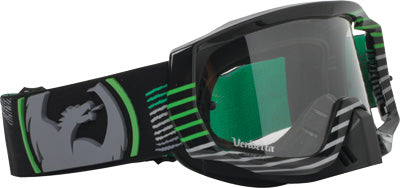 DRAGON VENDETTA GOGGLE LINEAR GREEN W/CLEAR AFT LENS PART# 722-1293