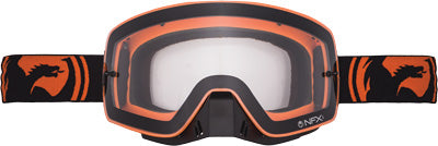 DRAGON NFXS GOGGLE BLACK ORANGE SPLIT W/CLEAR LENS PART# 722-1942