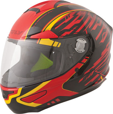 FLY STREET LUXX SHOCK HELMET RED/BLACK/YELLOW XLARGE F73-8312X TC-1