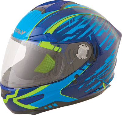 FLY STREET LUXX SHOCK HELMET BLUE/NAVY/HI-VIS XLARGE F73-8313X TC-2