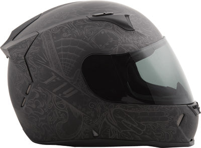 FLY STREET FLY REVOLT INK 'N NEEDLE HELMET MATTE BLACK/GUNMETAL X-SMALL 73-8365X