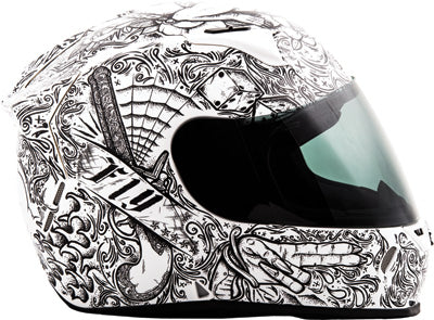 FLY STREET FLY REVOLT INK 'N NEEDLE HELMET WHITE/BLACK 2-XLARGE 73-83662X