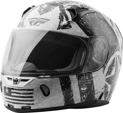 FLY STREET REVOLT LIBERATOR HELMET GLOSS WHITE/BLACK MD PART# 73-8371-3 NEW