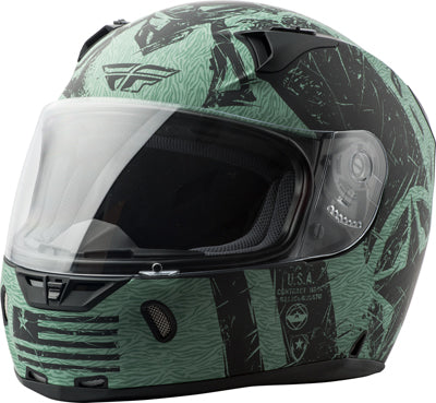 FLY STREET REVOLT LIBERATOR HELMET MATTE BLACK/GREEN XL PART# 73-8374-5 NEW