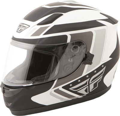 FLY STREET CONQUEST RETRO HELMET WHITE/BLACK/GREY LARGE 73-8411L