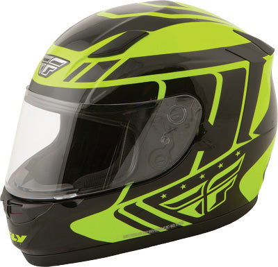 FLY STREET CONQUEST RETRO HELMET HI-VIS/BLACK 2-XLARGE 73-84142X