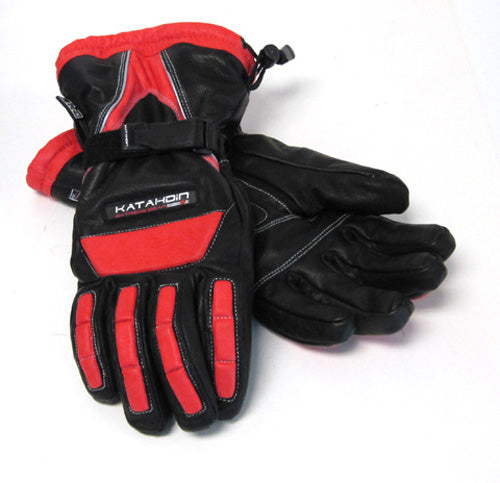 KATAHDIN GEAR VERTEX LEATHER GLOVE - BLACK &RED 4X-LARGE 7413068