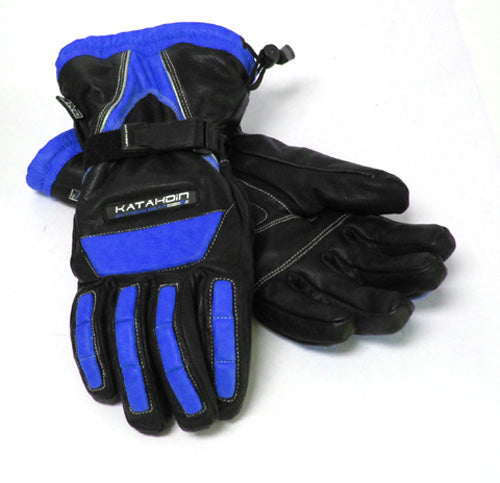 KATAHDIN GEAR VERTEX LEATHER GLOVE - BLACK &BLUE 3X-LARGE 7413077