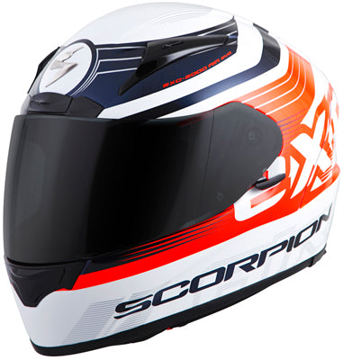 SCORPION EXO-R2000 FULL-FACE FORTIS HELMET WHITE/ORANGE LARGE 200-7815