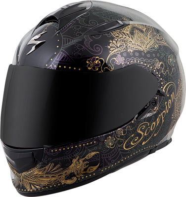 SCORPION EXO-T510 FULL-FACE AZALEA HELMET BLACK/GOLD LARGE T51-1305