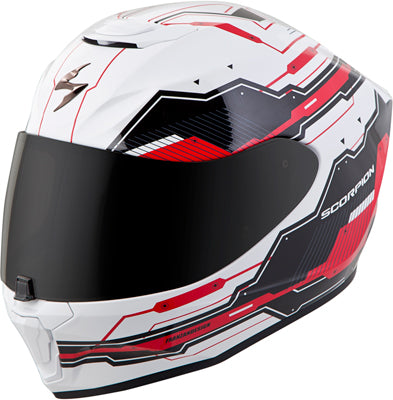 SCORPION EXO-R420 FULL-FACE TECHNO HELMET WHITE/RED 2-XLARGE 42-1037