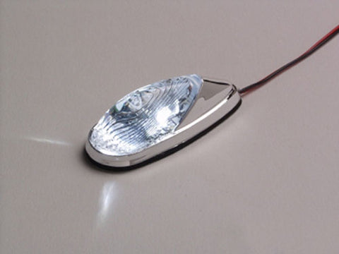 K&S 25-9504B LED MARKER LIGHTS MINI-FLUSH MT. CHROME BODY WHT CLR 1