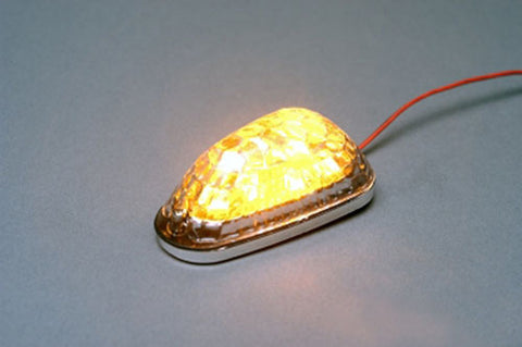 K&S 25-9703 LED MINI-MARKER LIGHT TRIANGLE CHROME AMBER 6 LEDS