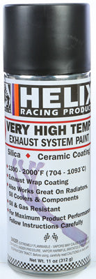 HELIX VERY HIGH TEMP EXHAUST SYSTEM PAINT FLAT BLACK 11OZ PART# 165-1020