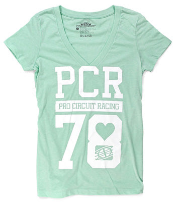 Pro Circuit Racing P/C PCR WOMENS V-NECK TEE MED # 6414105-020 NEW