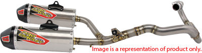 PRO CIRCUIT TI-6 DUAL EXHAUST SYSTEM W/CARBON END CAPS PART# 0311425F2 NEW
