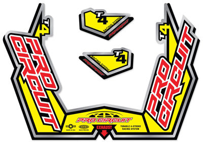 PRO CIRCUIT T4-GP STICKER KIT REPLACEMENT MUFFLER STICKERS PART# DC09T4GP