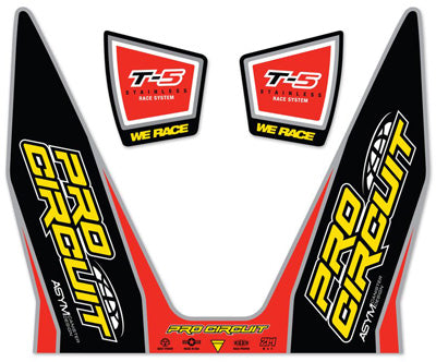PRO CIRCUIT T-5 DECALS REPLACEMENT MUFFLER STICKERS PART# DC12T5