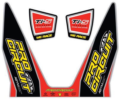 PRO CIRCUIT TI-5 DECALS REPLACEMENT MUFFLER STICKERS PART# DC12TI5