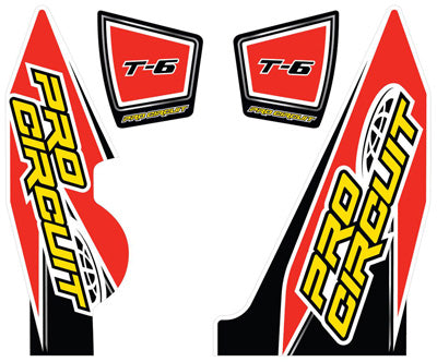 PRO CIRCUIT T-6 WRAP/END CAP DECALS YZ250F REPLACEMENT MUFFLER STICKERS PART# DC