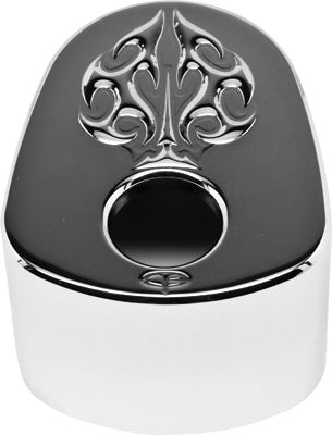 PREC. BILLET IGNITION SWITCH COVER ACE'S WILD (CHROME) PART# ACE-540-08UP-CHR