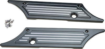 PRO ONE P1 SADDLE BAG LATCH COVERS 93- 13 MILLED BLK 104720B