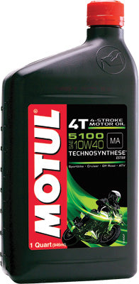 MOTUL 5100 ESTER/SYNTHETIC ENGINE OI L 10W-40 1QT PART# 3081QTA