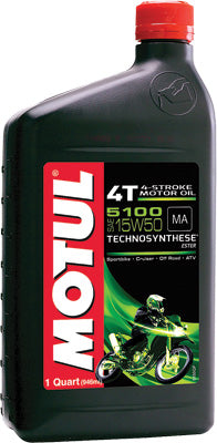 MOTUL 5100 ESTER/SYNTHETIC ENGINE OI L 15W-50 1QT PART# 3082QTA