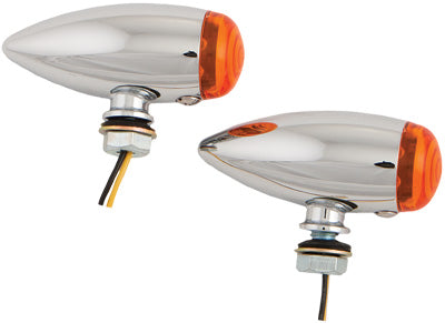 HARDDRIVE LED BULLET MARKER LIGHT CHROME W/AMBER LENS PART# 20-6589SALED NEW