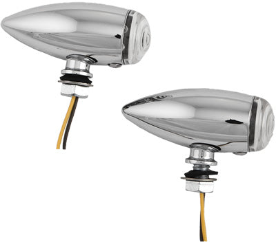 HARDDRIVE LED BULLET MARKER LIGHT CHROME W/CLEAR LENS 20-6589SCLED